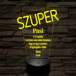 Szuper pasi 7 színű 3D led lámpa