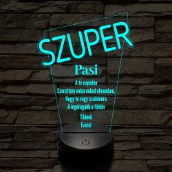 Szuper pasi 7 színű 3D led lámpa