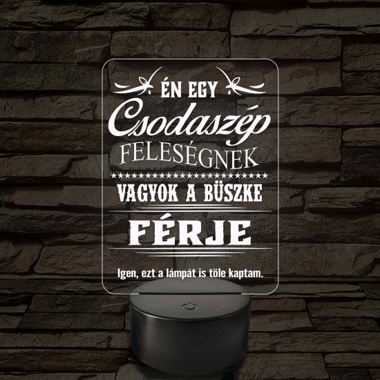 Csodaszép feleségnek - 7 színű, színváltós  3D led lámpa