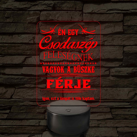 Csodaszép feleségnek - 7 színű, színváltós  3D led lámpa
