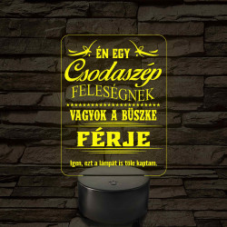Csodaszép feleségnek - 7 színű, színváltós  3D led lámpa