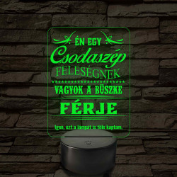 Csodaszép feleségnek - 7 színű, színváltós  3D led lámpa