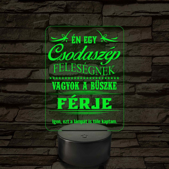 Csodaszép feleségnek - 7 színű, színváltós  3D led lámpa