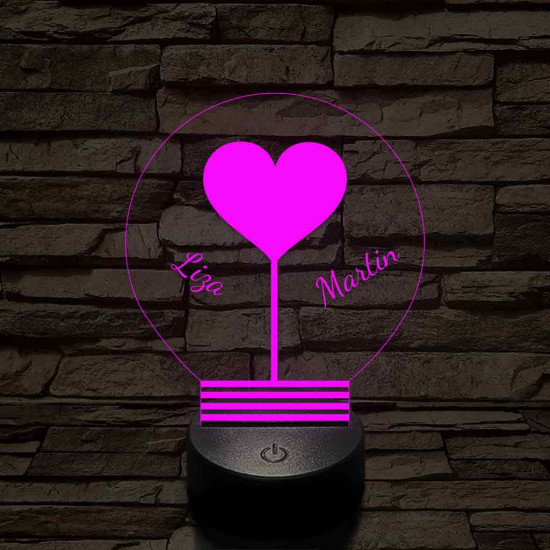 Közös fényünk - 7 színű, színváltós 3D LED lámpa