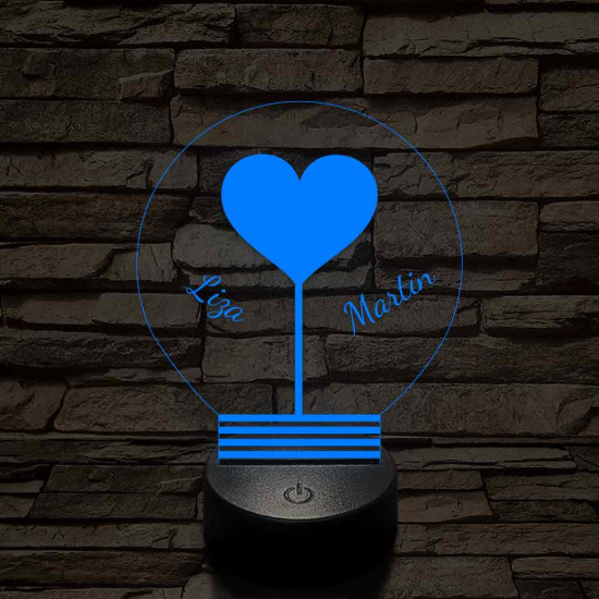 Közös fényünk - 7 színű, színváltós 3D LED lámpa