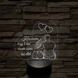 Veled könnyebb szívalakú – 7 színű, színváltós 3D LED lámpa