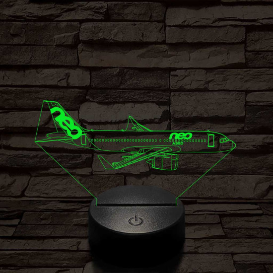 Airbus a320 neo 7 színű 3D led lámpa