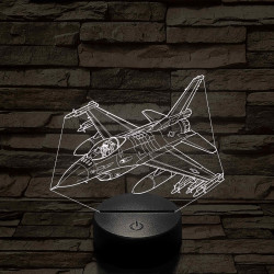Harci vadászgép 7 színű 3D led lámpa