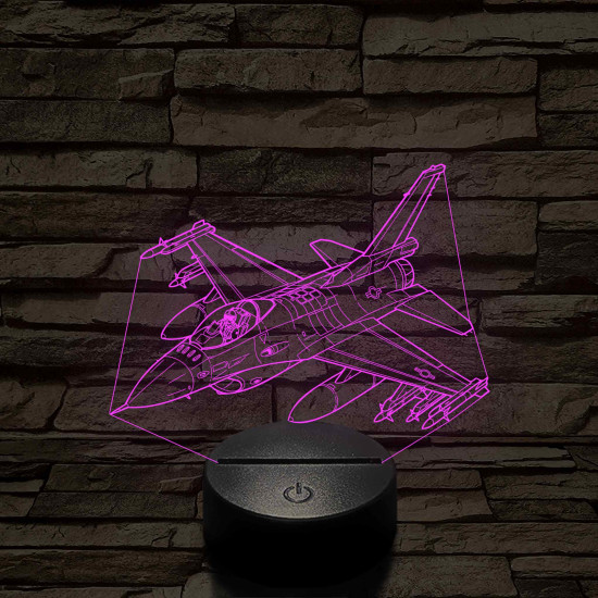 Harci vadászgép 7 színű 3D led lámpa