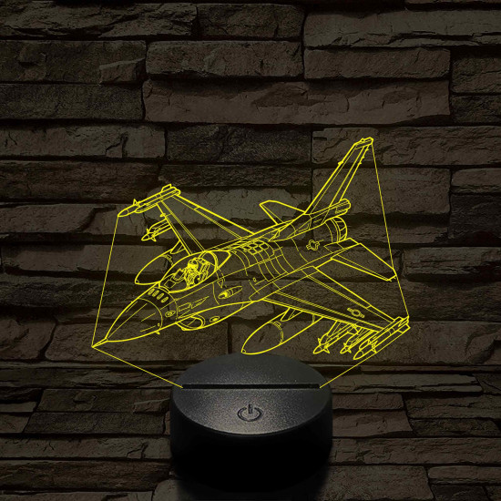 Harci vadászgép 7 színű 3D led lámpa