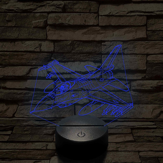 Harci vadászgép 7 színű 3D led lámpa