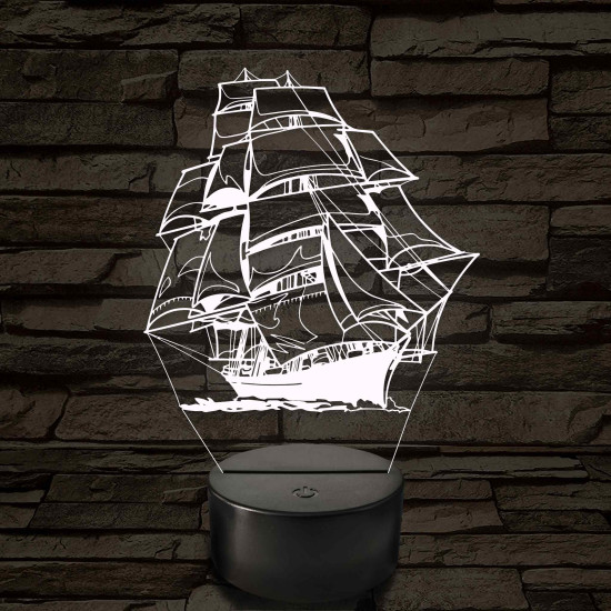 Fregatt 7 színű 3D led lámpa