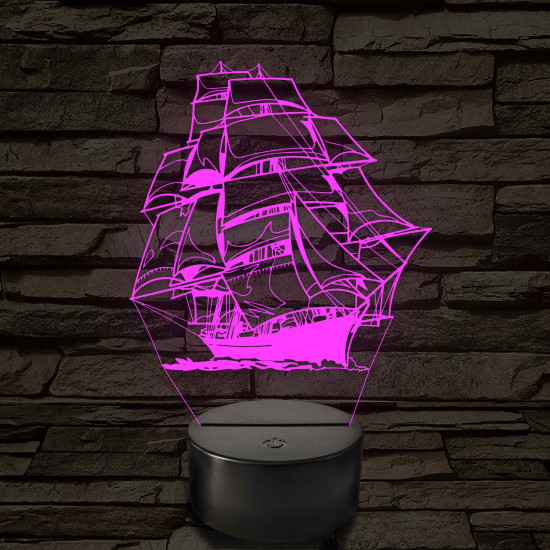Fregatt 7 színű 3D led lámpa