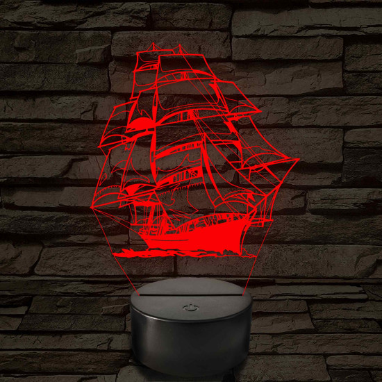 Fregatt 7 színű 3D led lámpa