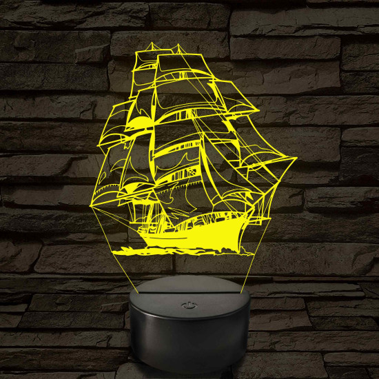 Fregatt 7 színű 3D led lámpa