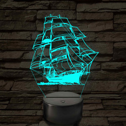 Fregatt 7 színű 3D led lámpa