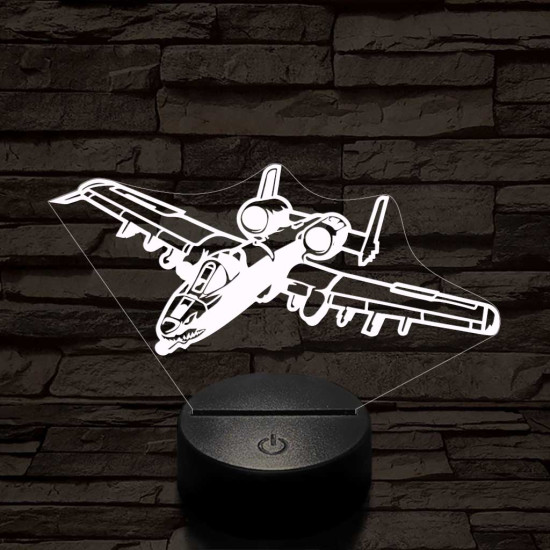 A-10 vadász-bombázó 7 színű 3D led lámpa