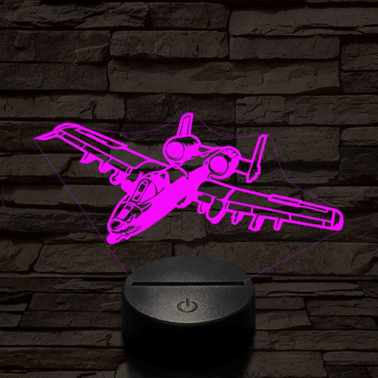 A-10 vadász-bombázó 7 színű 3D led lámpa