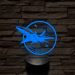 Vadászgépek 7 színű 3D led lámpa