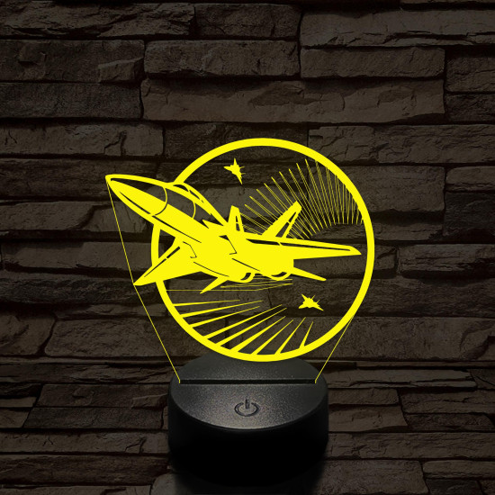 Vadászgépek 7 színű 3D led lámpa