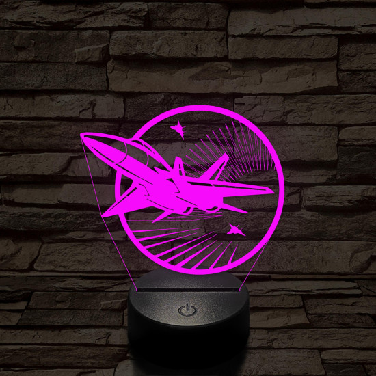 Vadászgépek 7 színű 3D led lámpa