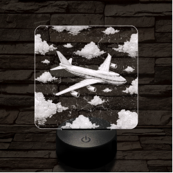 Szárnyaló Jumbo repülőgép 7 színű valósághű 3D led lámpa