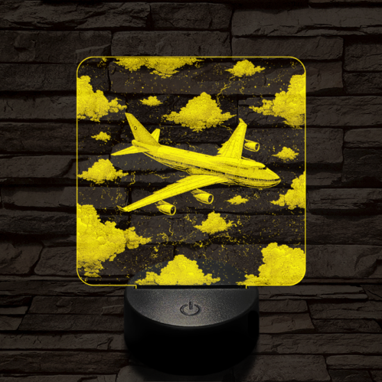 Szárnyaló Jumbo repülőgép 7 színű valósághű 3D led lámpa