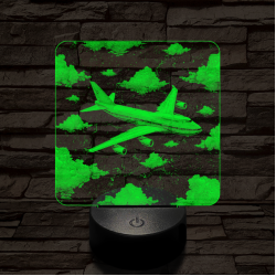 Szárnyaló Jumbo repülőgép 7 színű valósághű 3D led lámpa