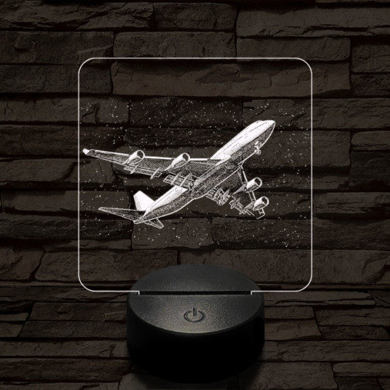 Boeing 747 az égen 7 színű valósághű 3D led lámpa