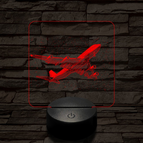 Boeing 747 az égen 7 színű valósághű 3D led lámpa