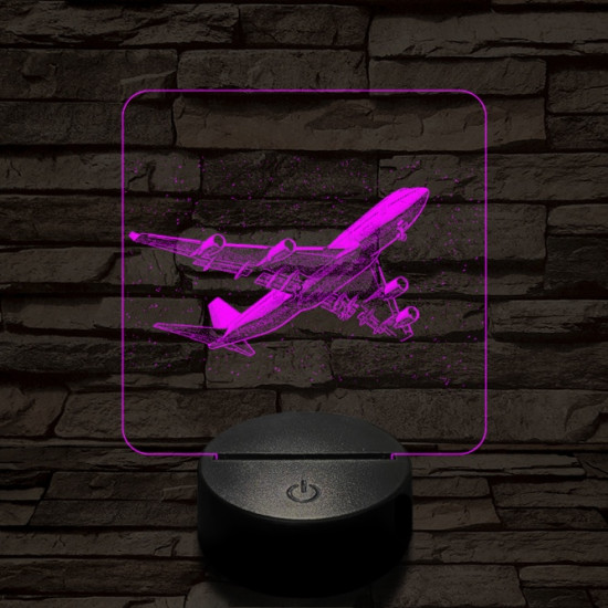 Boeing 747 az égen 7 színű valósághű 3D led lámpa