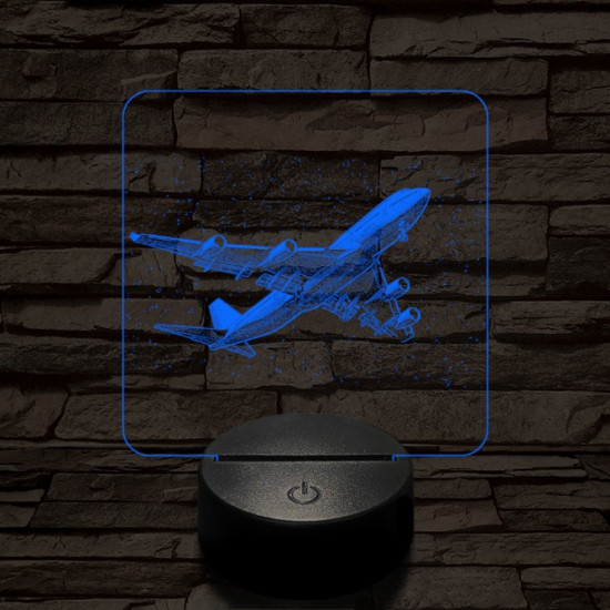 Boeing 747 az égen 7 színű valósághű 3D led lámpa