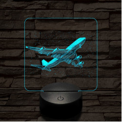 Boeing 747 az égen 7 színű valósághű 3D led lámpa