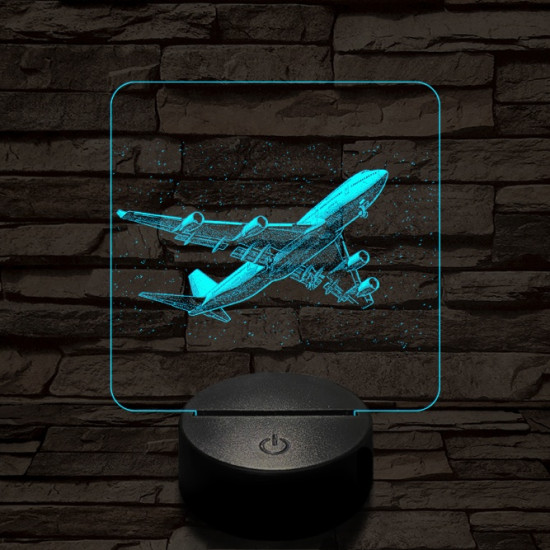 Boeing 747 az égen 7 színű valósághű 3D led lámpa