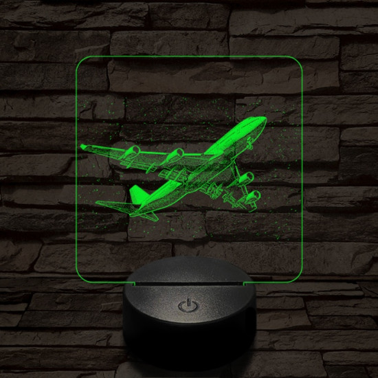 Boeing 747 az égen 7 színű valósághű 3D led lámpa