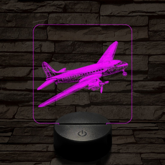 Manőverező utasszállító repülő 7 színű valósághű 3D led lámpa