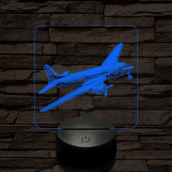 Manőverező utasszállító repülő 7 színű valósághű 3D led lámpa