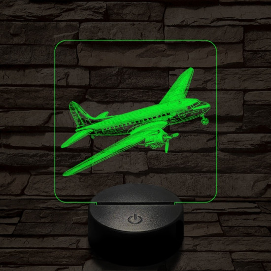 Manőverező utasszállító repülő 7 színű valósághű 3D led lámpa