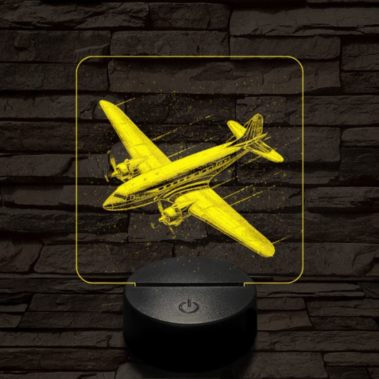 Suhanó repülőgép 7 színű valósághű 3D led lámpa