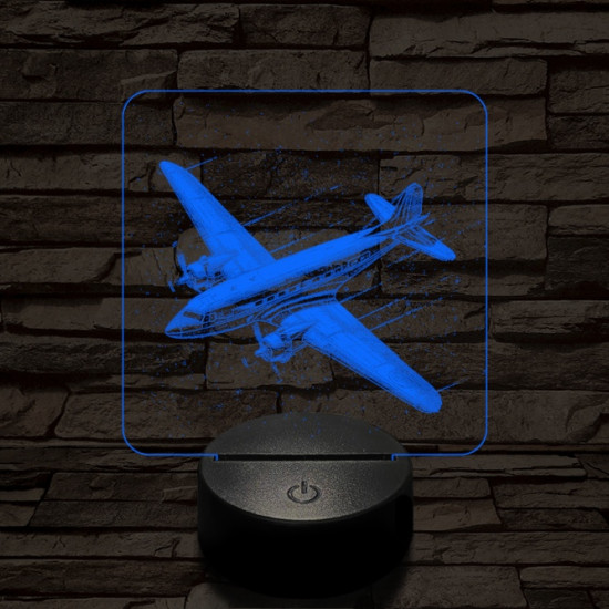 Suhanó repülőgép 7 színű valósághű 3D led lámpa