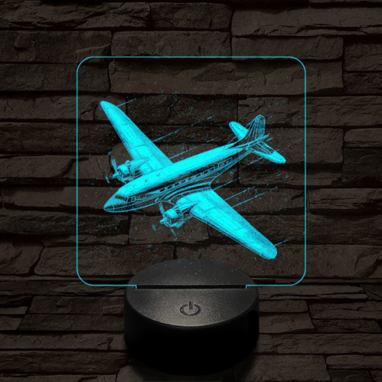 Suhanó repülőgép 7 színű valósághű 3D led lámpa