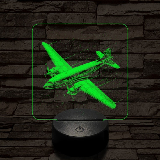 Suhanó repülőgép 7 színű valósághű 3D led lámpa