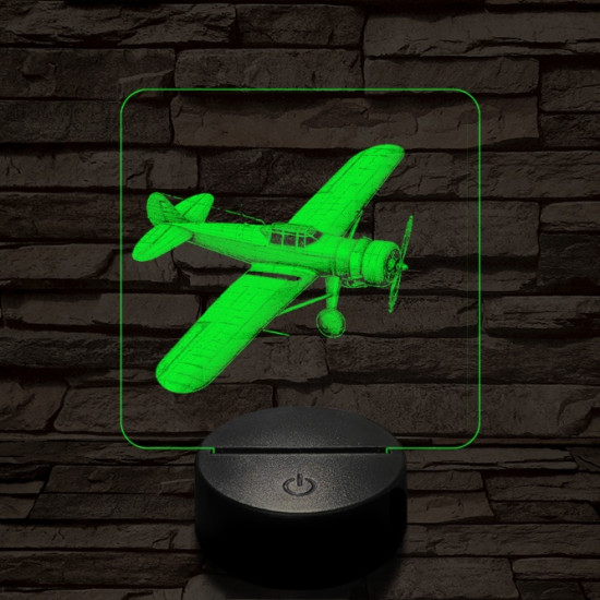 Kis vadászrepülő 7 színű valósághű 3D led lámpa
