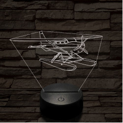 Cessna 185 kétéltű repülő 7 színű  3D led lámpa