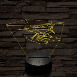Cessna 185 kétéltű repülő 7 színű  3D led lámpa