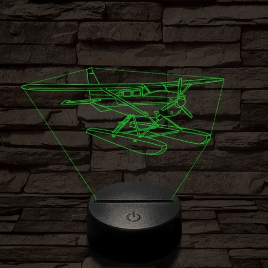 Cessna 185 kétéltű repülő 7 színű  3D led lámpa