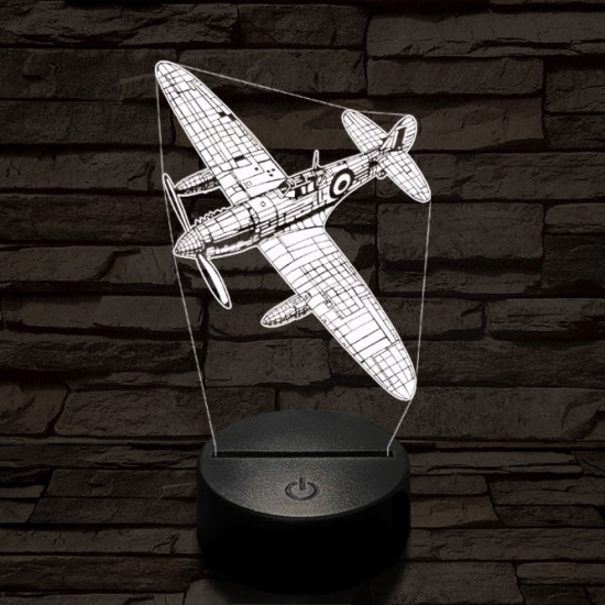 Távolkeleti harci repülő 7 színű  3D led lámpa
