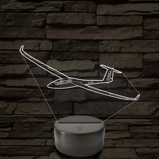 Vitorlázórepülő – 7 színű, színváltós 3D LED lámpa