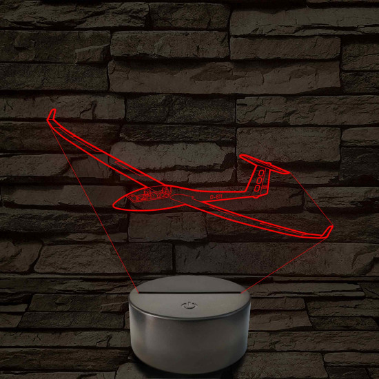 Vitorlázórepülő – 7 színű, színváltós 3D LED lámpa