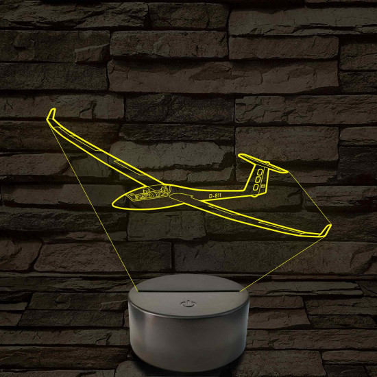 Vitorlázórepülő – 7 színű, színváltós 3D LED lámpa